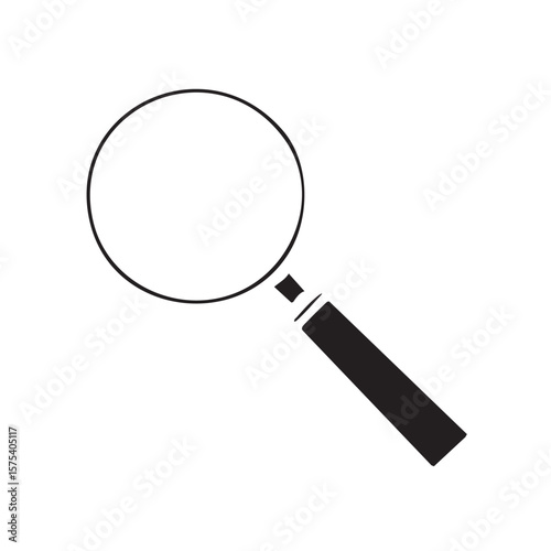 Magnifying Glass: An elegant illustration of a classic magnifying glass, designed with a sleek aesthetic, symbolizing clarity, focus, and the art of investigation.