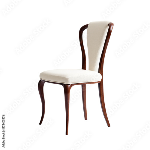 Elegant dining chair on transparent background
