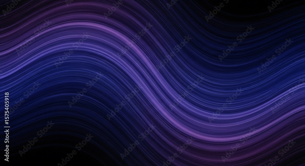 Fototapeta premium Mesmerizing dark blue and purple flowing lines create an abstract wavy background, perfect for modern designs.