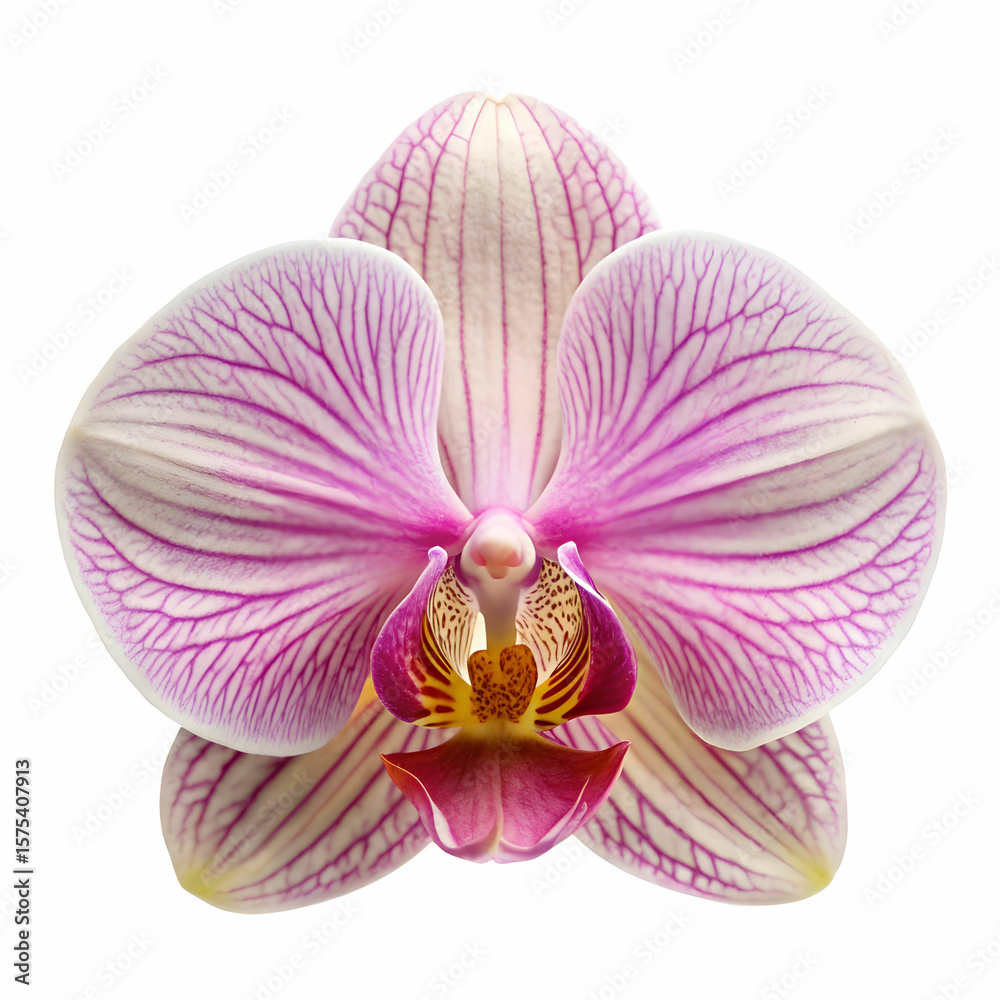 Fototapeta premium Delicate orchid on white background