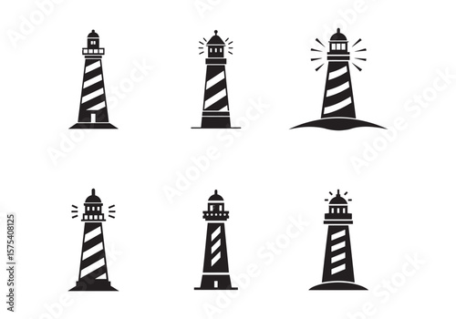 lighthouse icon silhouette  vector illustration