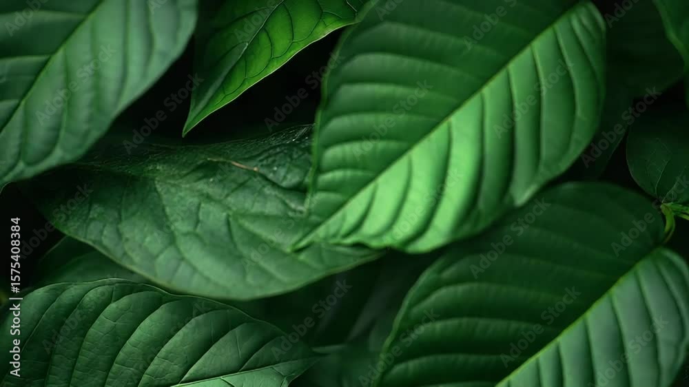Mitragyna speciosa leaves forming a green natural background