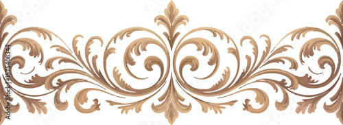 Elegant vintage ornamental scrollwork with acanthus leaves and floral motifs