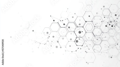 Wallpaper Mural Abstract geometric pattern of interconnected hexagons and points Torontodigital.ca