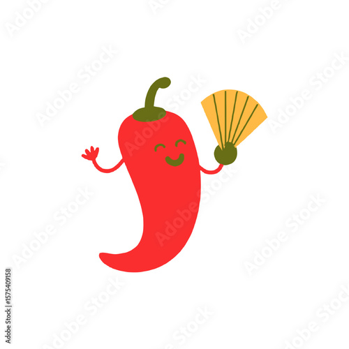 red hot chili pepper isolated on white