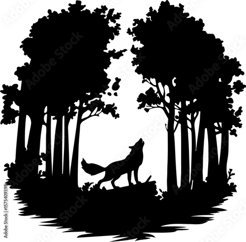 tree and fox