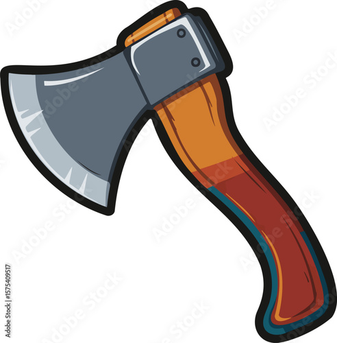 Axe colorful illustration isolated on transparent background