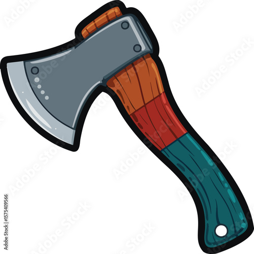 Axe colorful illustration isolated on transparent background