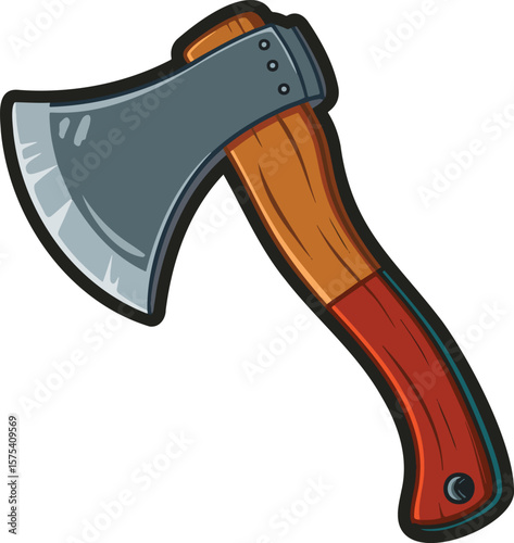Axe colorful illustration isolated on transparent background