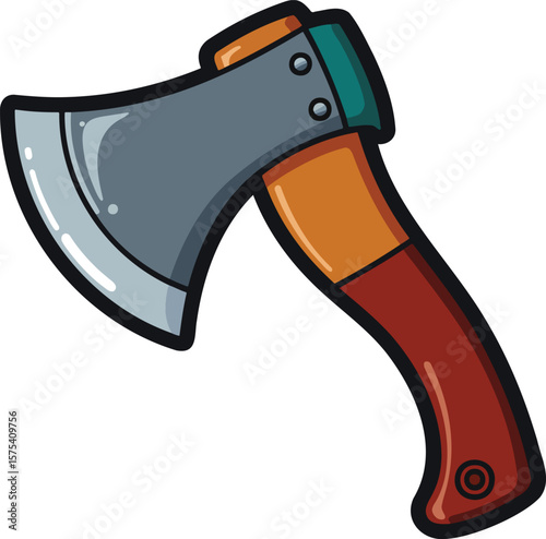 Axe colorful illustration isolated on transparent background