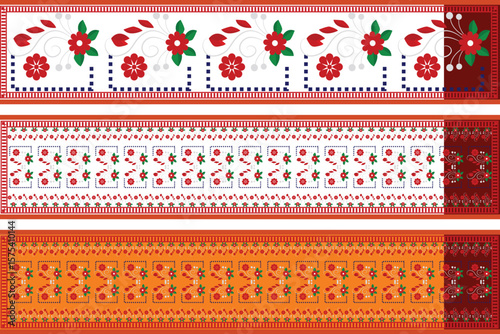 saree design illustration, saree 