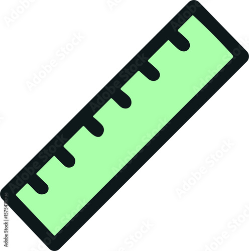 Ruler Icon for School and Measurement