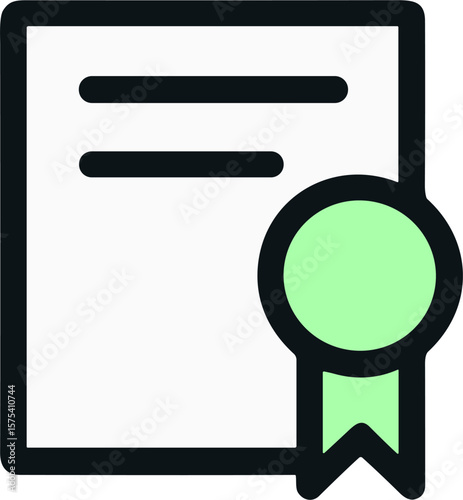 Certificate Icon for Achievement and Graduation