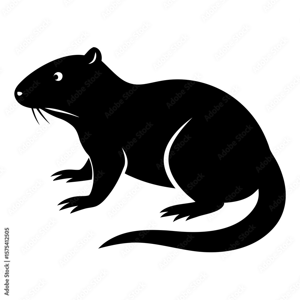 Fototapeta premium Muskrat on white background 