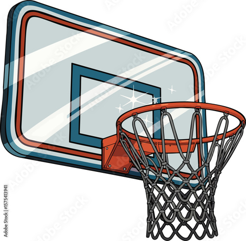Basketball hoop colorful illustration isolated on transparent background