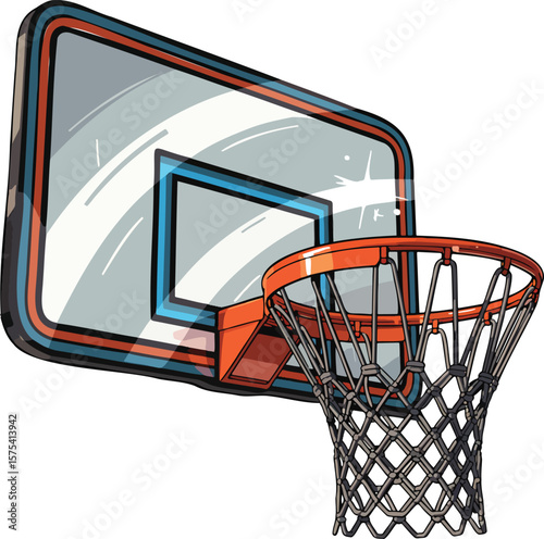 Basketball hoop colorful illustration isolated on transparent background