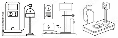 Digital Scale Charging Station Coloring Book Page