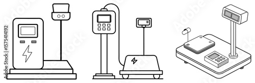 Digital Scale Charging Station Coloring Book Page