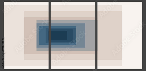 Visual Focus Gradient: Serene Blue and Beige Layers with Lines – Contemporary Pattern for Presentations , Web. Abstract wallposter. 24x36 inches size of each one.