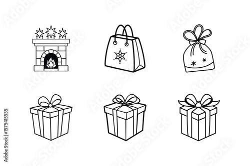 set of gift boxes vector