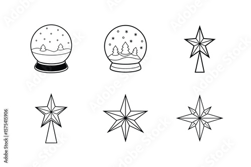 Holiday accessory icon set featuring stockings mittens winter wear silhouettes vector illustration 