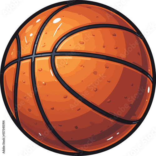 Basketball colorful illustration isolated on transparent background