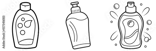 Shampoo Coloring Book Page Outline Line Art Design