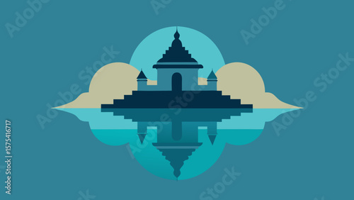 capital city architecture featuring an iconic government building, a majestic monument, and a reflective pool under the night sky