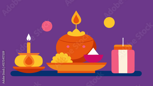 Flickering candle flames illuminate a festive birthday cake, their golden glow a celebration of light and warmth