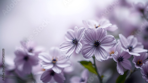 Soft Focus Purple Flowers with Bokeh Background, Dreamy Nature Scene
