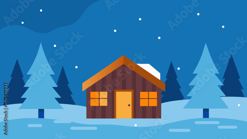 winter landscape with house