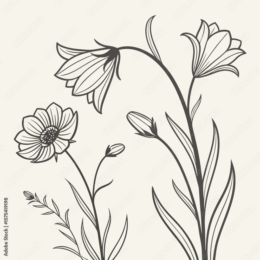 Obraz premium Prompts for Vintage Flower Design