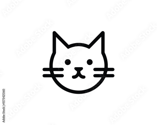 Minimalist cat face icon vector illustration
