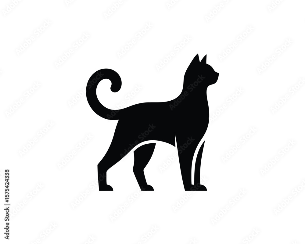 Obraz premium Stylized silhouette of a feline companion