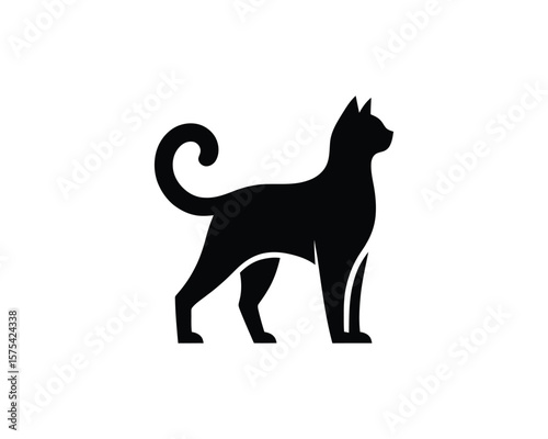 Stylized silhouette of a feline companion