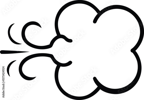 Simple Vector Illustration of a Puff of Smoke or Steam, Ideal for Animated Videos, Game Design, or Website Design...