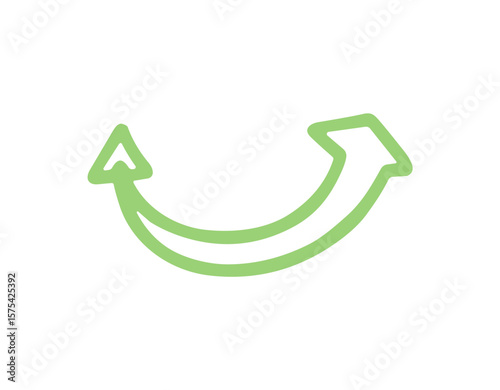 Green curved arrow icon pointing upwards