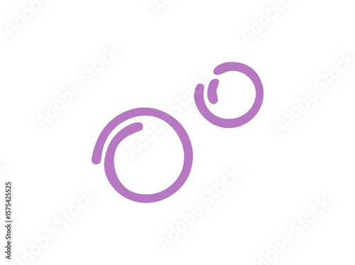 Lilac Doodle Style Bubbles Vector Icon Shape