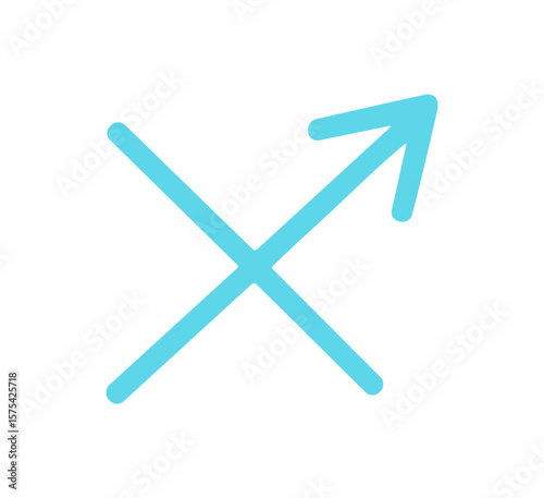 Sagittarius Zodiac Sign Icon Vector Light Blue