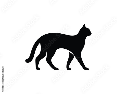 Fierce Elegant feline silhouette vector illustration for modern design