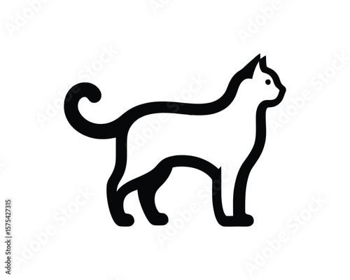 Elegant cat silhouette vector illustration for modern design