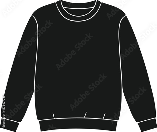 Classic Black Crewneck Sweatshirt Simple, Versatile, and Comfortable