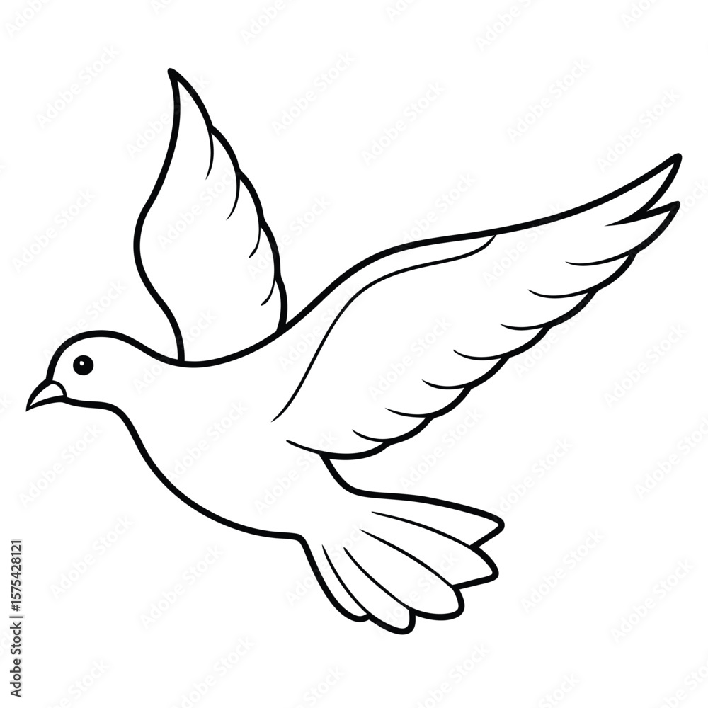 Fototapeta premium flying dove art illustration