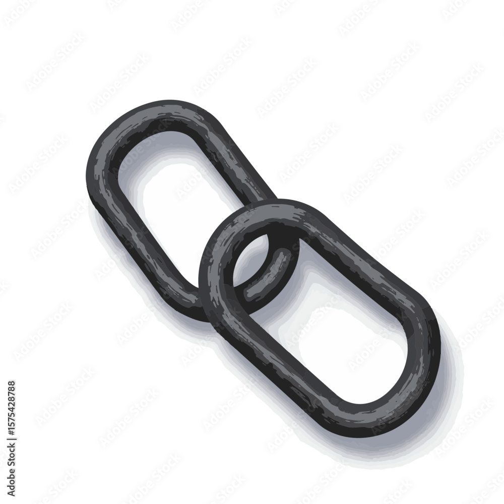 Naklejka premium Heavy iron chains lying on white surface, minimalism and clarity