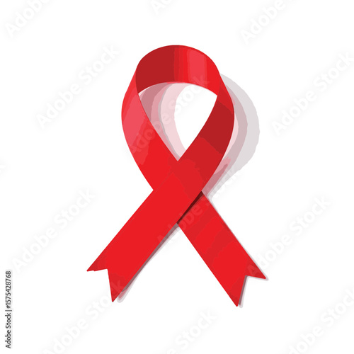 Red awareness ribbon symbolizing solidarity, social causes