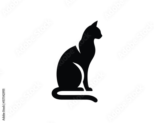Sleek feline silhouette vector illustration for modern design