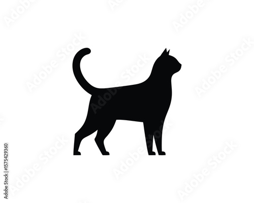 Elegant feline silhouette modern cat vector design