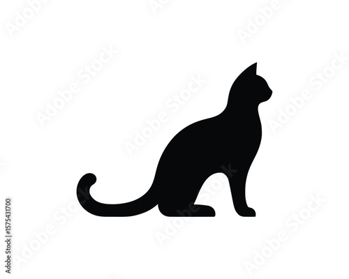 Elegant cat silhouette vector illustration for creative projects