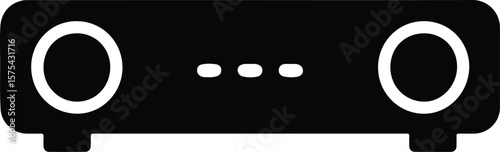 Silhouette AV receiver stereo amplifier sound system Vector illustration