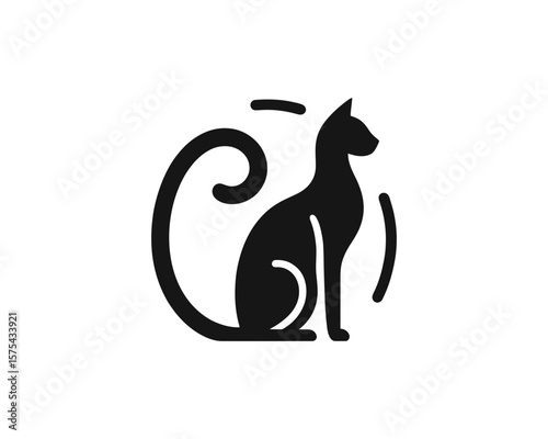Bold Minimalist cat silhouette vector logo design